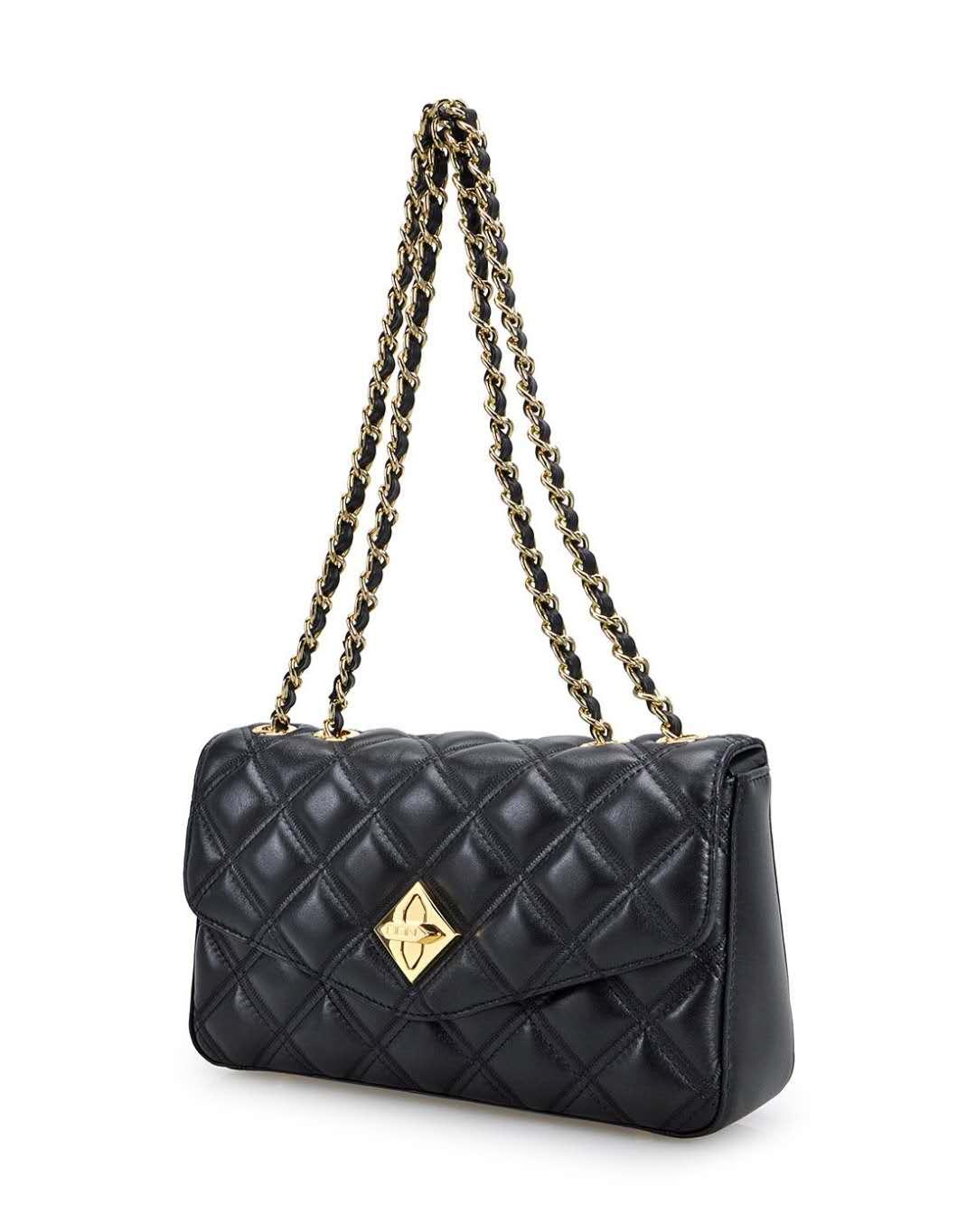 fion(菲安妮)小香风菱格链条包单肩包斜挎包