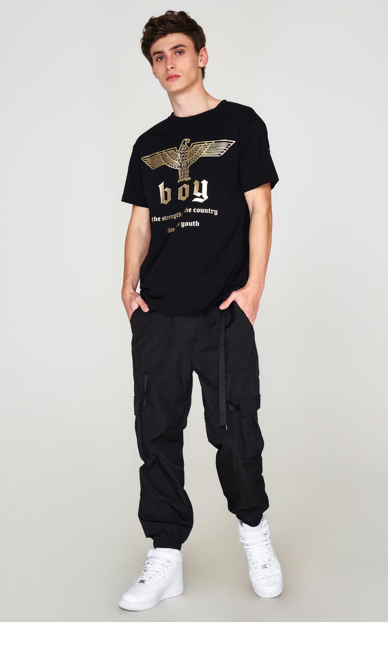 【网上平和堂】boy london2020潮流新款老鹰印花菱形字母男女短t恤