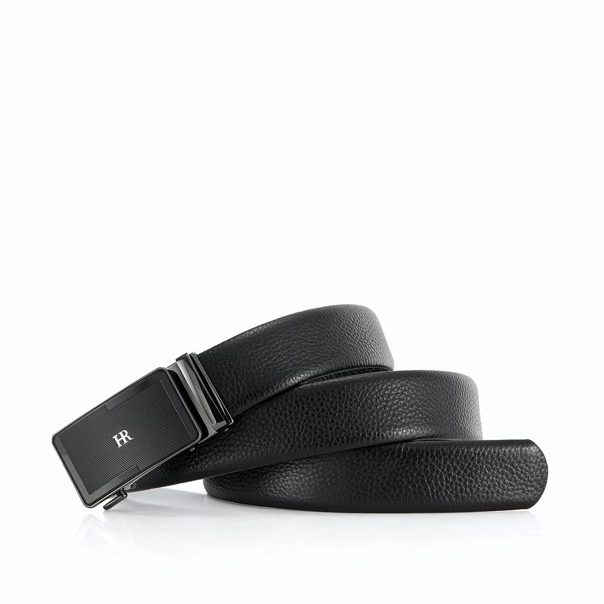 网上平和堂hr赫莲娜20年新款自动扣头层牛皮男士皮带