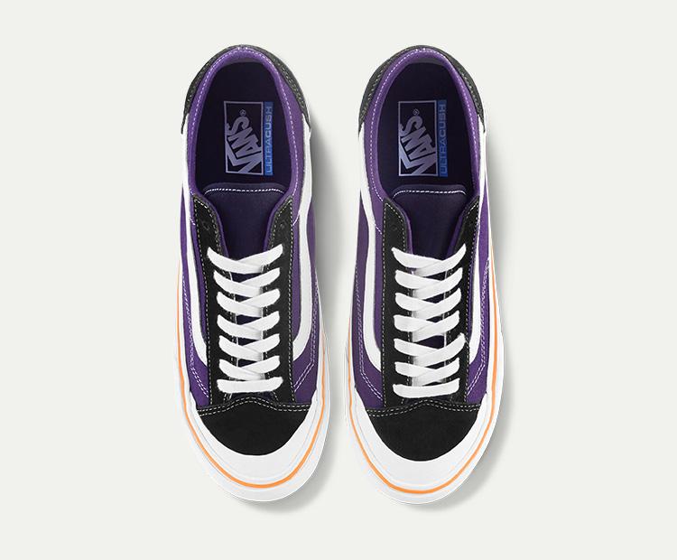 网上平和堂vans范斯style36sf黑紫色包边印花男女低帮帆布板鞋