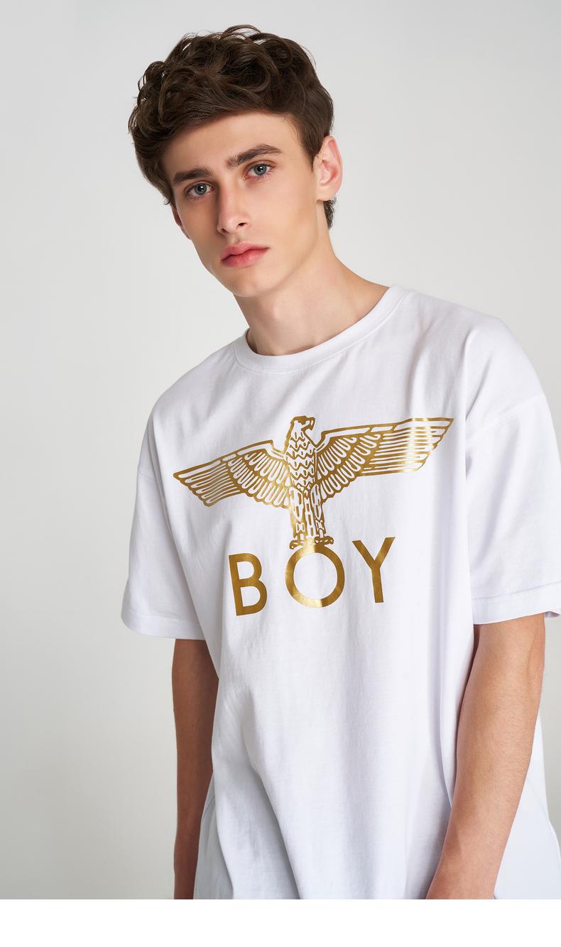 【网上平和堂】boy london 2020春酷炫金色老鹰logo印花t恤男t恤女