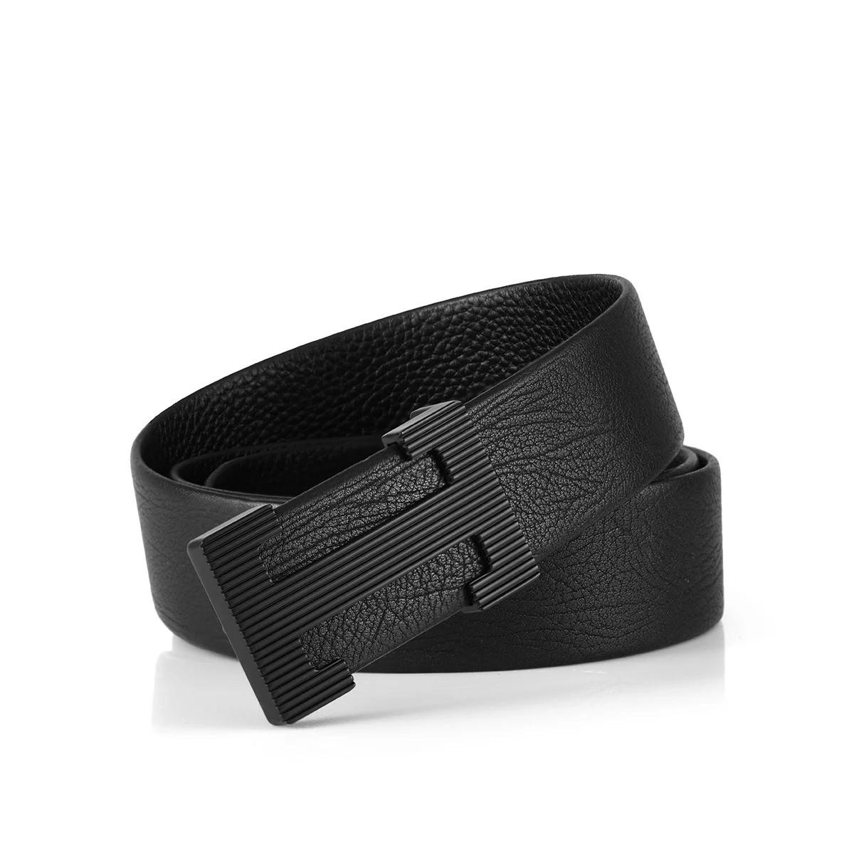 网上平和堂hr赫莲娜20年新款平滑扣头层牛皮男士皮带