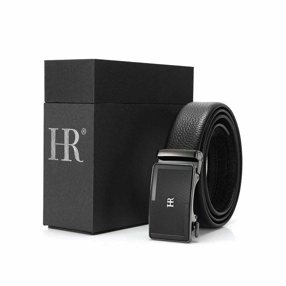 网上平和堂hr赫莲娜20年新款自动扣头层牛皮男士皮带